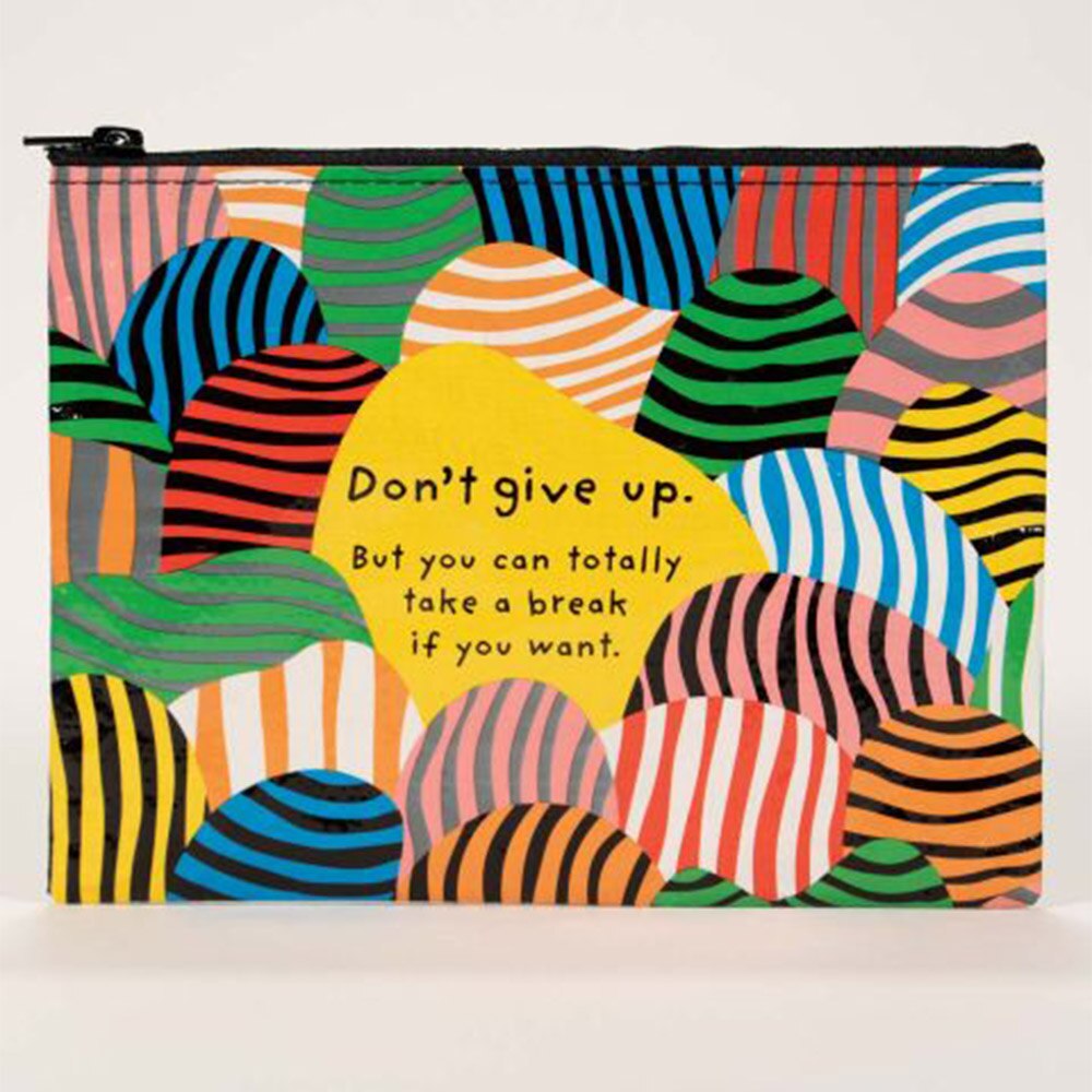 BlueQ, Pouch, Accessories, Unisex, 7.25"x9.5", Don't Give Up, 692568